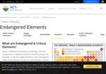 American Chemistry Society - Endangered Elements