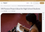 Immerse Education - 100 Passion Project Ideas for HS students