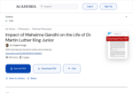 Impact of Mahatma Gandhi on the Life of Dr. Martin Luther King Junior