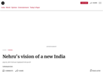 Nehru's vision of a new India