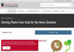 Plant Propagation for the Home Garden: Starting Plants From Seed