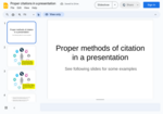Proper citations in a presentation