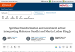 Spiritual transformation and nonviolent action: interpreting Mahatma Gandhi and Martin Luther King Jr