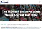 The TED Staff answers: What makes a Great TED talk?